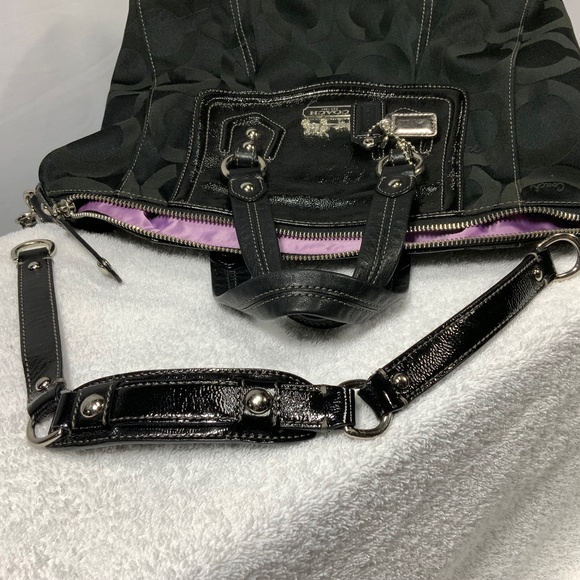 Coach Signature Black Madison Audrey Satchel Shoulder Tote - Picture 10 of 16